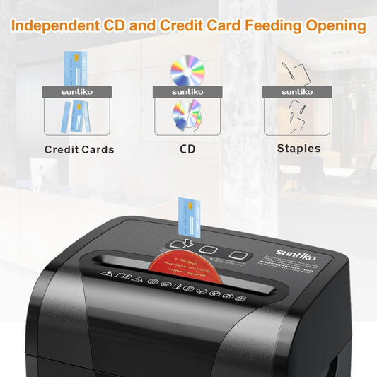 Woolsche Paper Shredder,18 Sheet Cross Cut Level P4,Shred Paper,Credit Card,CD,With Large Pull Out Bin,Insert Auto Jam Proof System Shredder For Home&Office