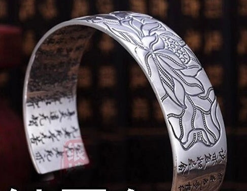Bracelet Bouddhiste Plaque Argent