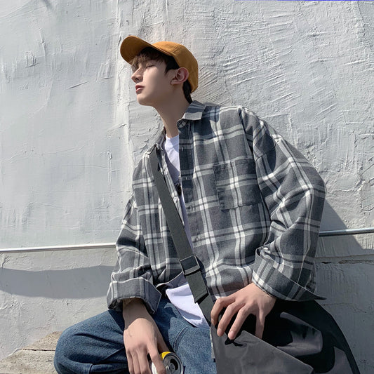 Style Sub Trend Loose Men's Long-Sleeved Shirt