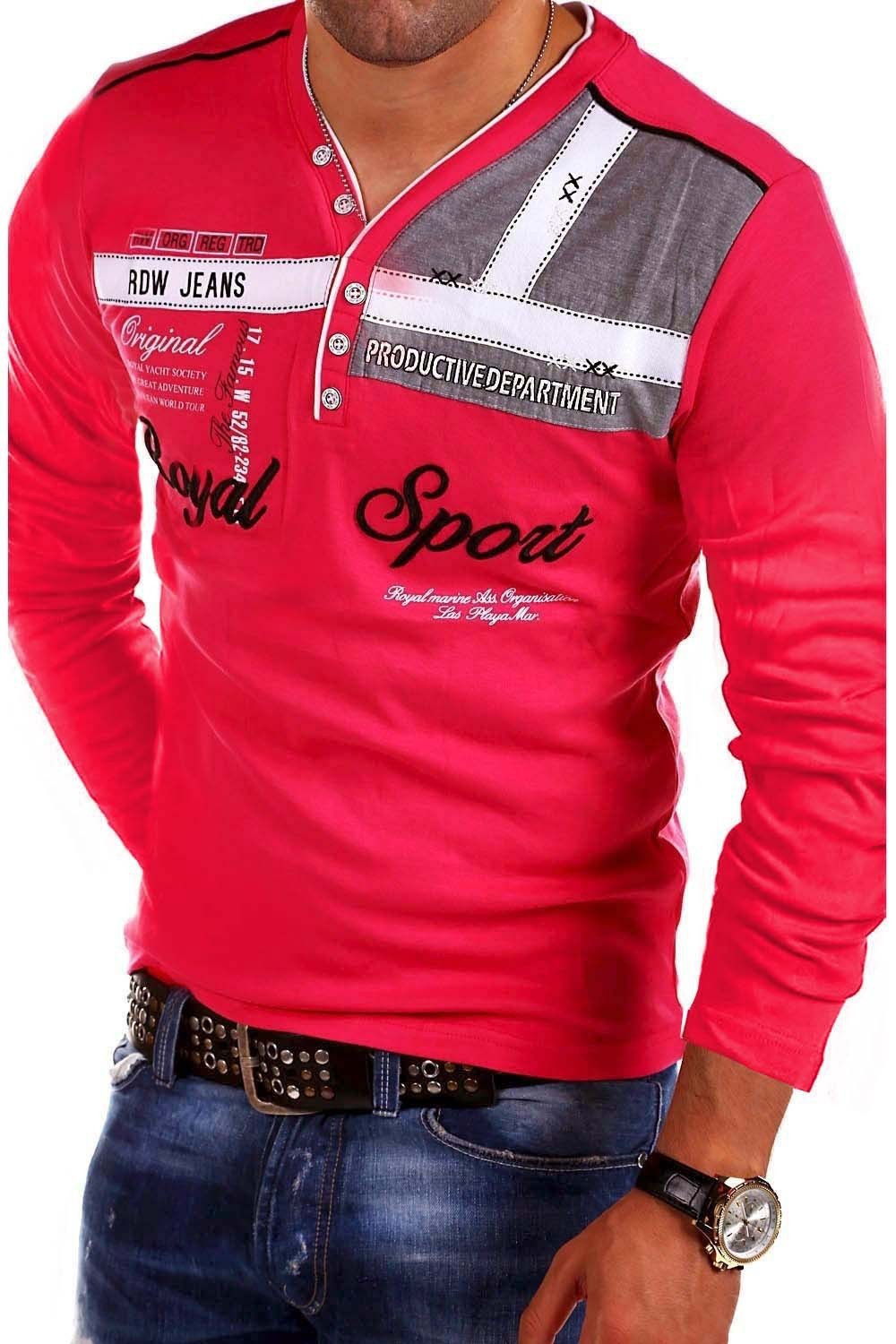 Men's Long-Sleeved T-Shirt Fashion Personality V-Neck Short-Sleeved Polo Shirt