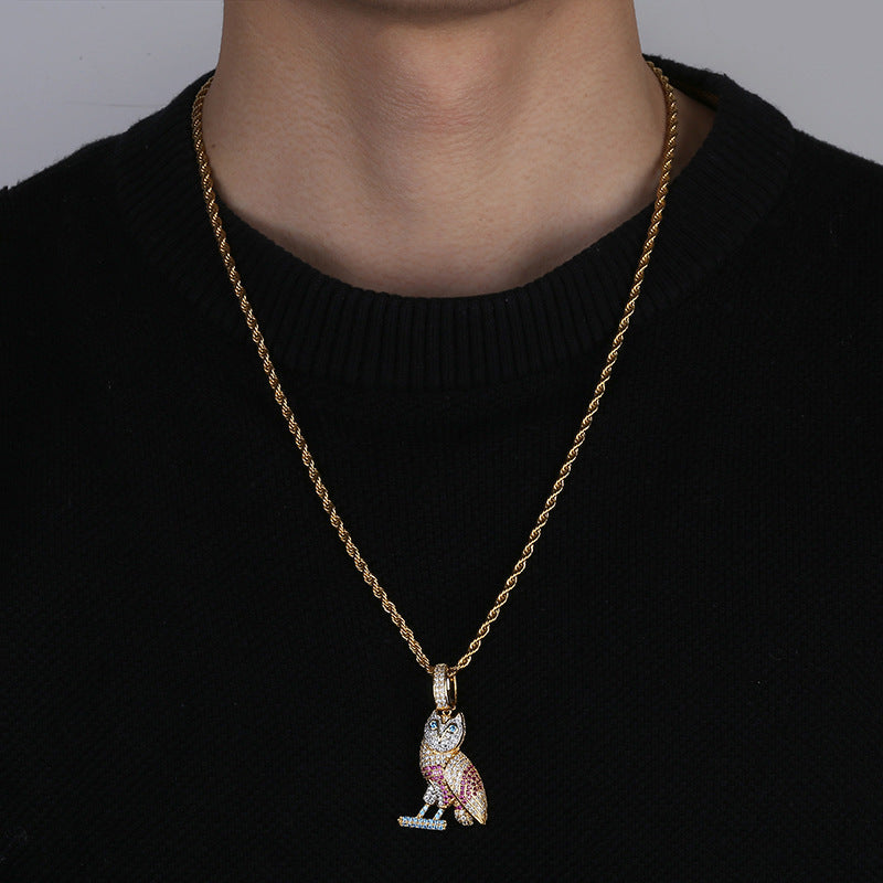 Explosive Style Full Zircon Color Hip-Hop Necklace Accessories