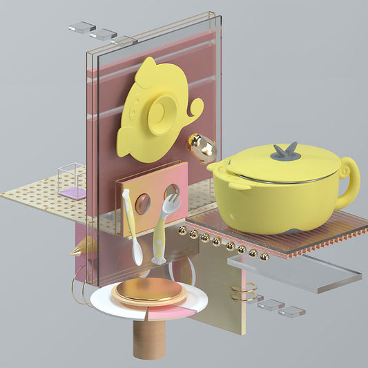 Insulation Bowl Kid Suction Cup Bowl Spoon Baby Food Supplement Bowl