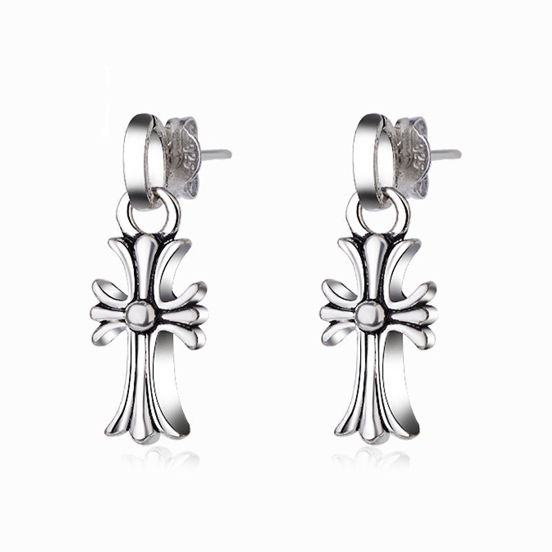 Jewelry Earrings Punk European And American Stud Earrings Retro Cross Earrings