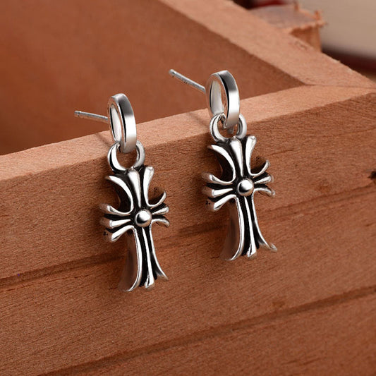 Jewelry Earrings Punk European And American Stud Earrings Retro Cross Earrings