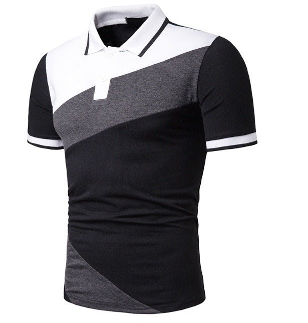 All-match Screw Collar Color Matching Loose Short Sleeves