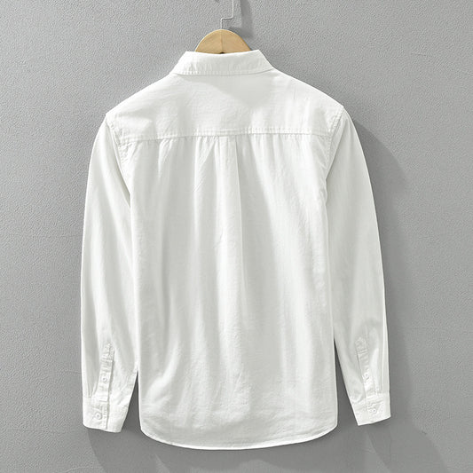 Japanese Style Simple Long Sleeve Shirt Men's New Fashion Casual