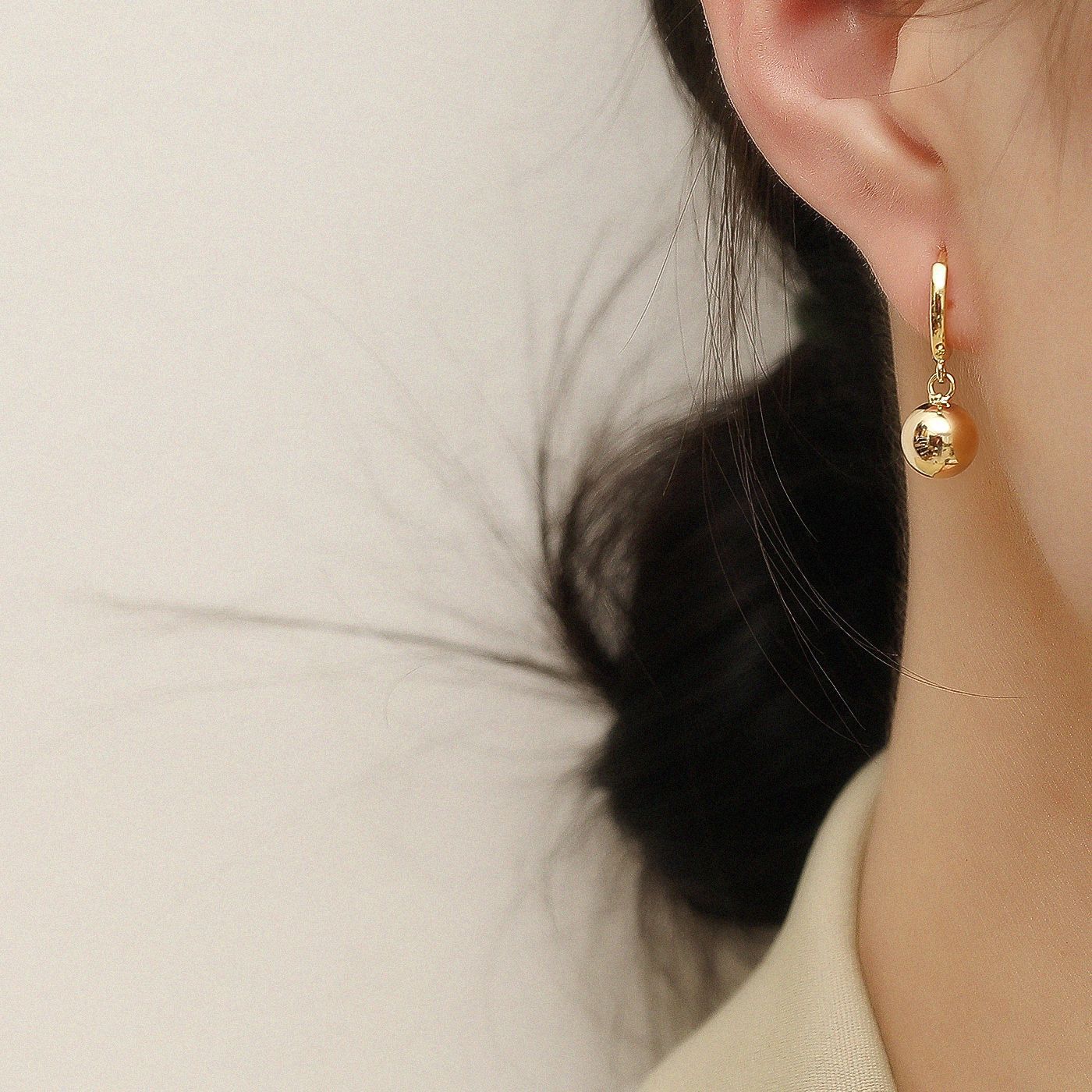 Simple And Popular Circle Metal Ball Earrings