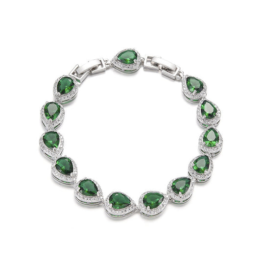 Water Drop Long Necklace Earring Ring Bracelet Ornament Suit