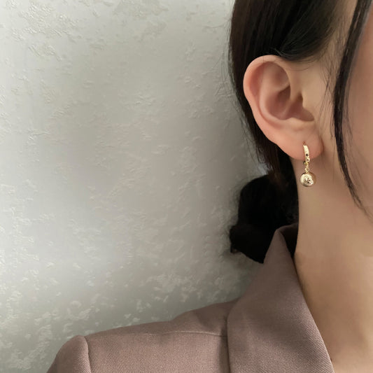 Simple And Popular Circle Metal Ball Earrings
