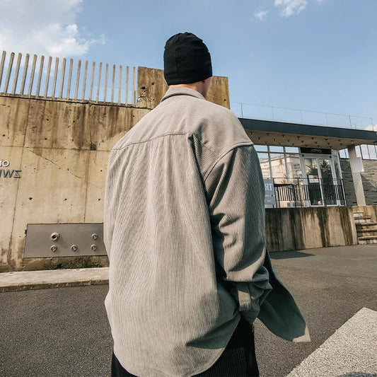 American Retro Corduroy Shirt Men's Loose