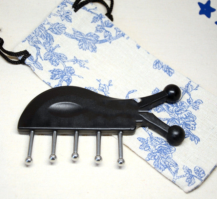 Non-marking Gua Sha Shampoo Black Fish Five Nail Massage Comb