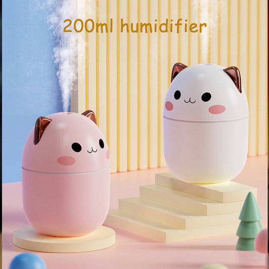 Humidificateur d'air Chat Mignon Ultra-Silencieux USB Bureau Maison Chambre Voiture Aromathérapie Purificateur d'air Avec Lumière LED et Brume Fraîche