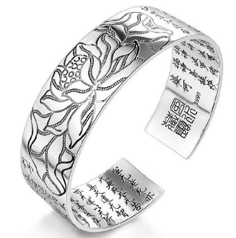 Bracelet Bouddhiste Plaque Argent