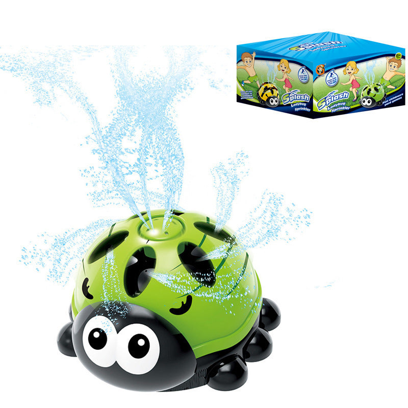 Colorful outdoor water sprinkler toy for kids, featuring a cartoon design, perfect for summer yard play and baby bath fun.