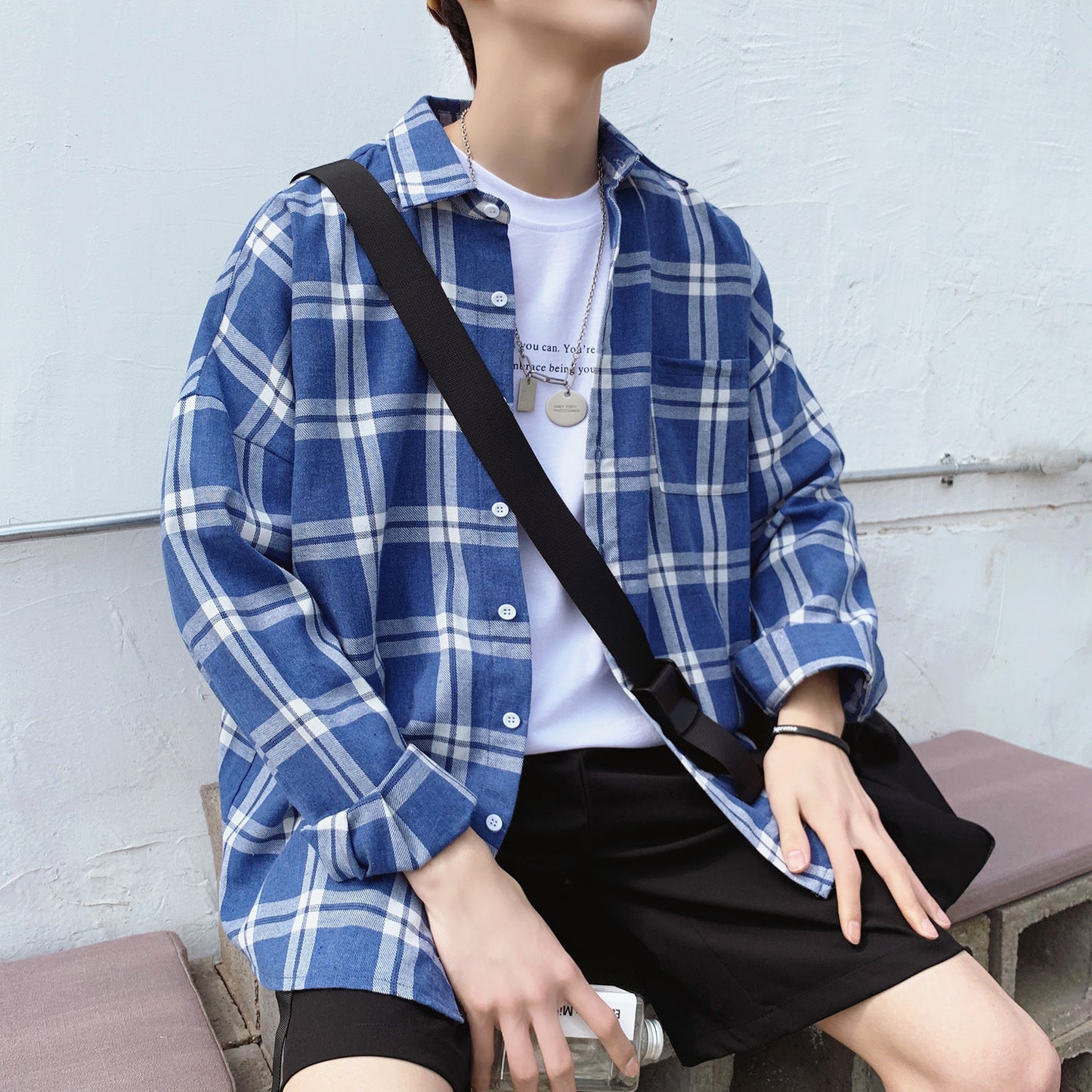 Style Sub Trend Loose Men's Long-Sleeved Shirt