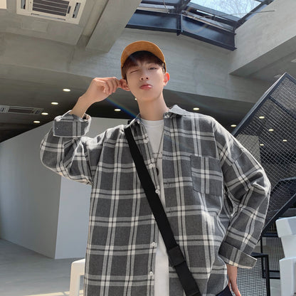 Style Sub Trend Loose Men's Long-Sleeved Shirt