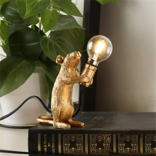 Lampe créative nordique en résine mini souris animale