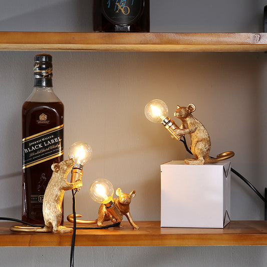Lampe créative nordique en résine mini souris animale