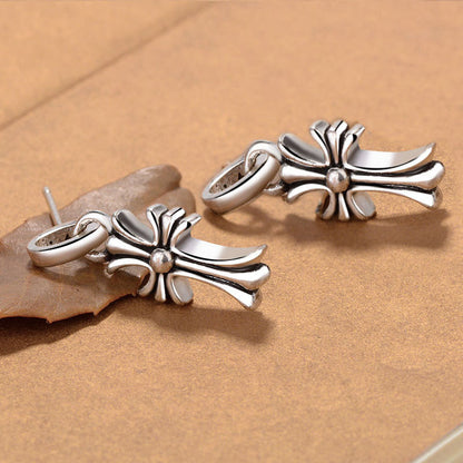Jewelry Earrings Punk European And American Stud Earrings Retro Cross Earrings