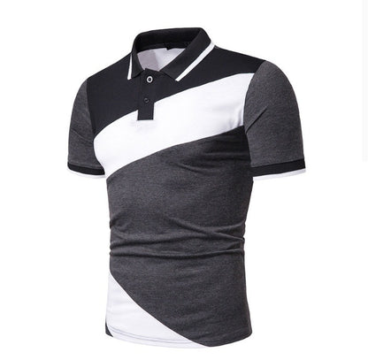 All-match Screw Collar Color Matching Loose Short Sleeves