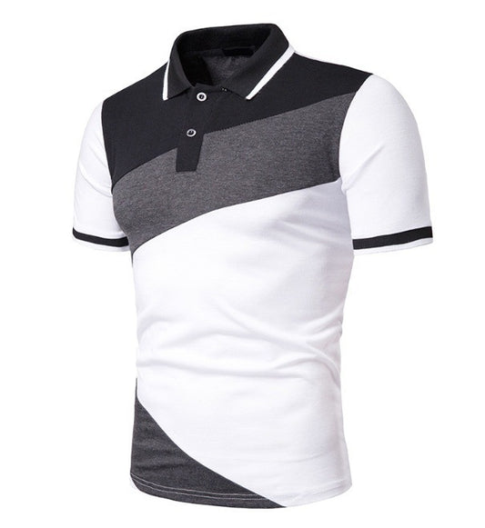 All-match Screw Collar Color Matching Loose Short Sleeves