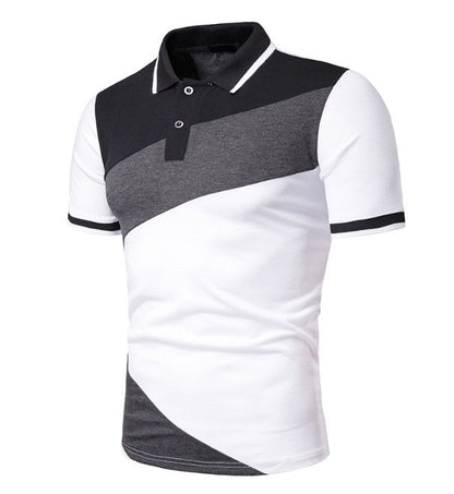 All-match Screw Collar Color Matching Loose Short Sleeves