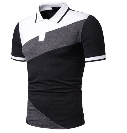 All-match Screw Collar Color Matching Loose Short Sleeves