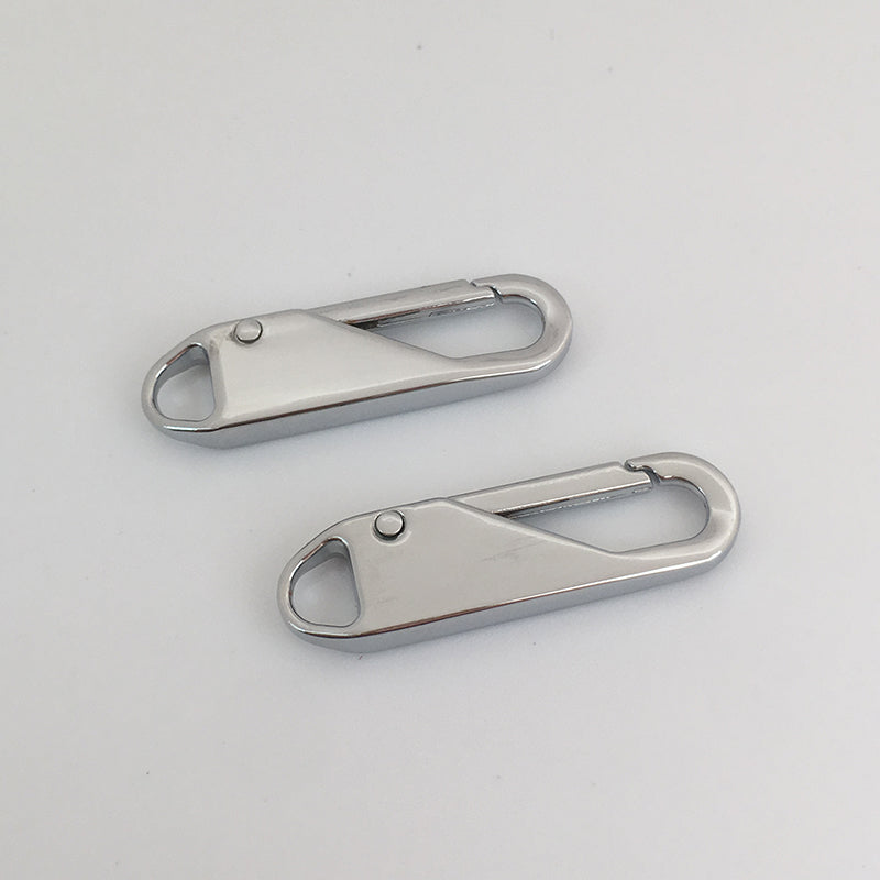 Leather bag zipper accessories featuring detachable zipper heads for men and women, suitable for wholesale manufacturing.