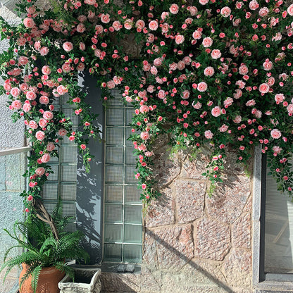 Artificial Tea Rose Flower Vine Fake Flower Vine Rose Rattan Soft Decoration Flower