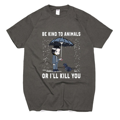 Summer Men's Casual Fashion Printed Short Sleeved T Shirt