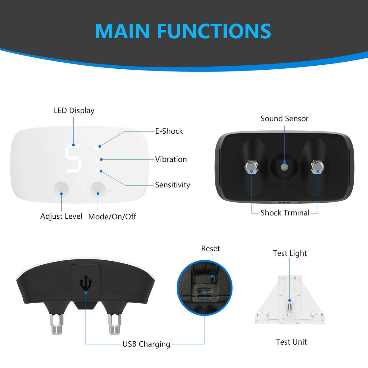 CJdropshipping Touch Bark Stopper Dog Trainer device for controlling barking and training dogs effectively.