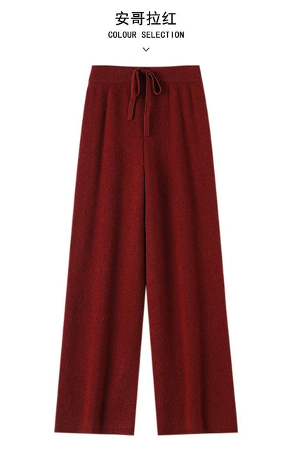 Women's Wool Knitted Wide-leg Pants Mop
