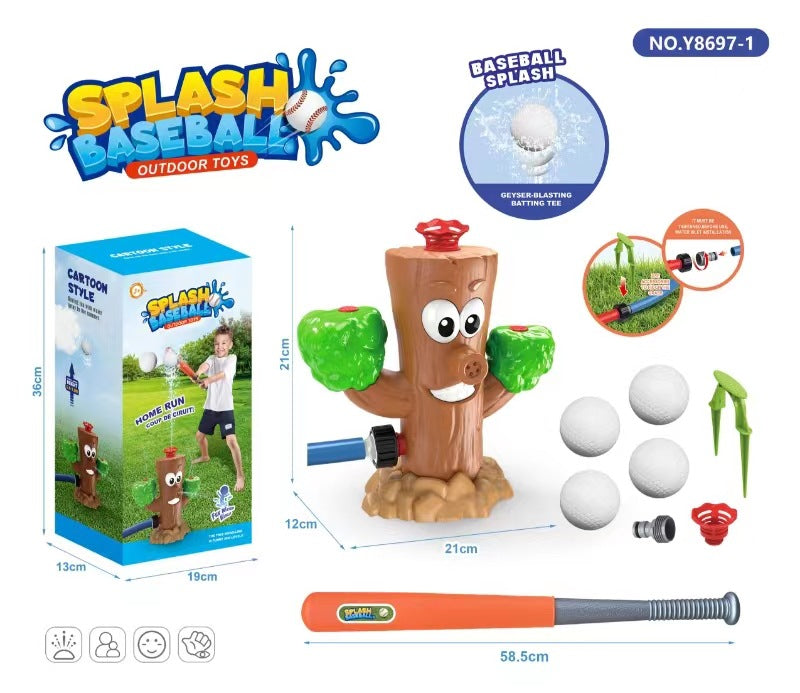 Colorful outdoor sprinkler toy for kids, featuring cartoon design, suitable for summer yard play and baby outdoor water fun.