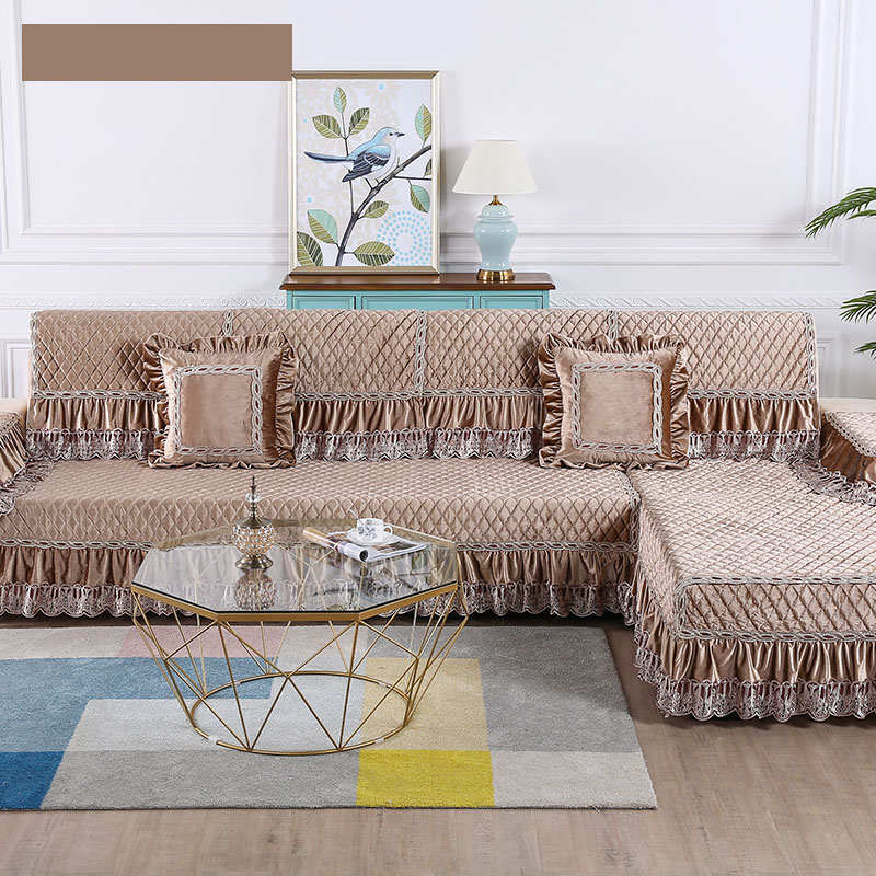 Gold Velvet Four Seasons Sofa Cover Cover Towel Back Towel Living Room Non-slip Fabric Cushion