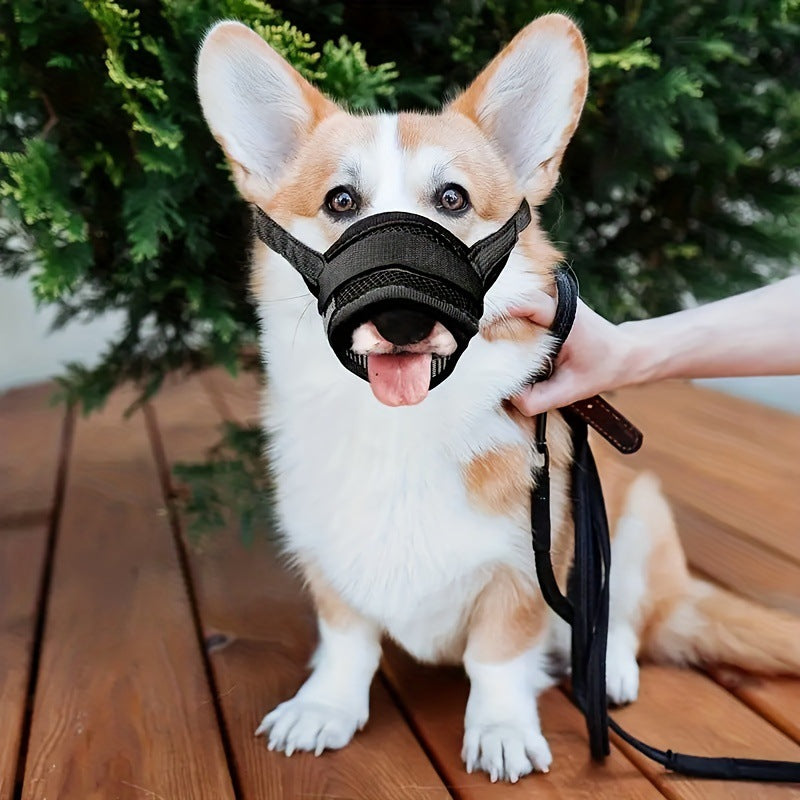 CJdropshipping dog mouth cover muzzle with adjustable strap, designed to prevent biting, barking, and uncontrolled water drinking.