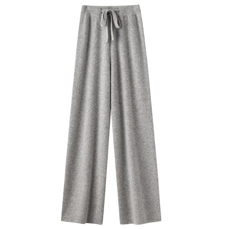 Women's Wool Knitted Wide-leg Pants Mop