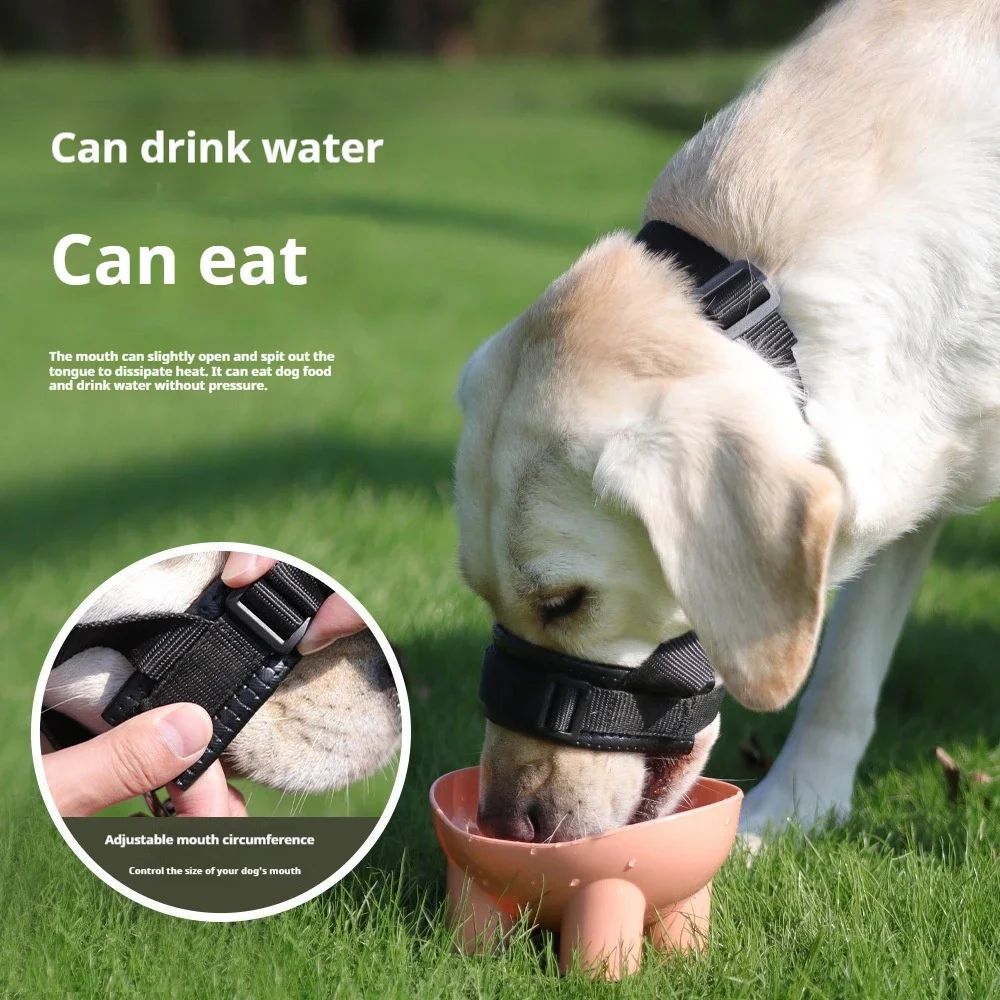 Adjustable soft foam dog muzzle by CJdropshipping, designed to prevent biting and barking with thickened, comfortable material.