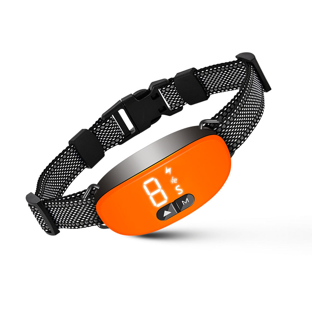 Black and white Bark Stopper dog barking prevention device by CJdropshipping, designed to reduce excessive barking.