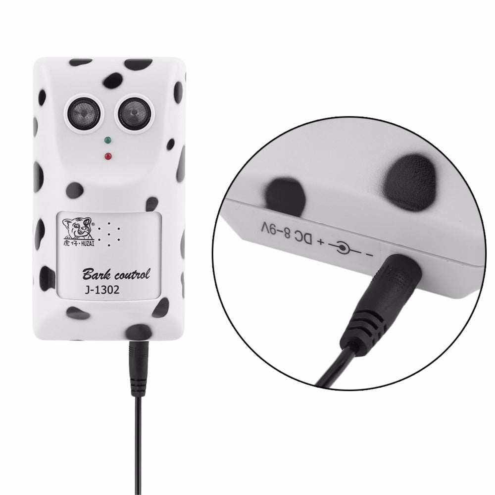 High-power CJdropshipping anti-barking dog repeller emitting ultrasonic sound to stop excessive barking.