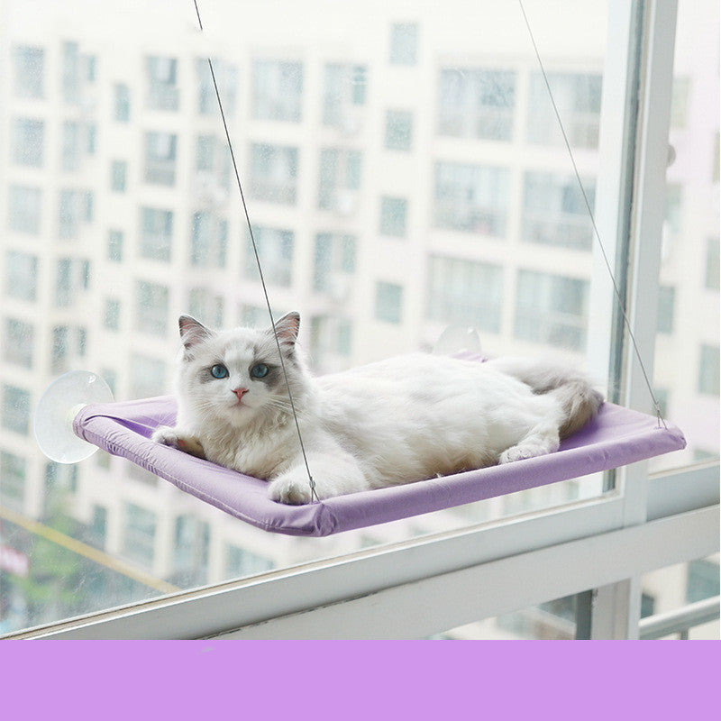 Hängematte für Katzenstreu mit Saugnapf zum Aufhängen am Fenster