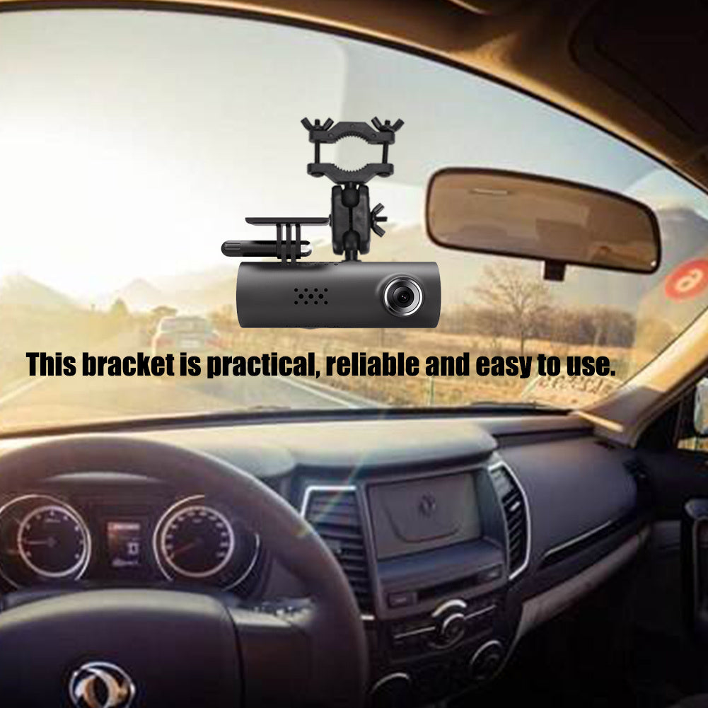 Car Rearview Mirror Camera Support Kit 360 Degree Rotating Driving Recorder Bracket