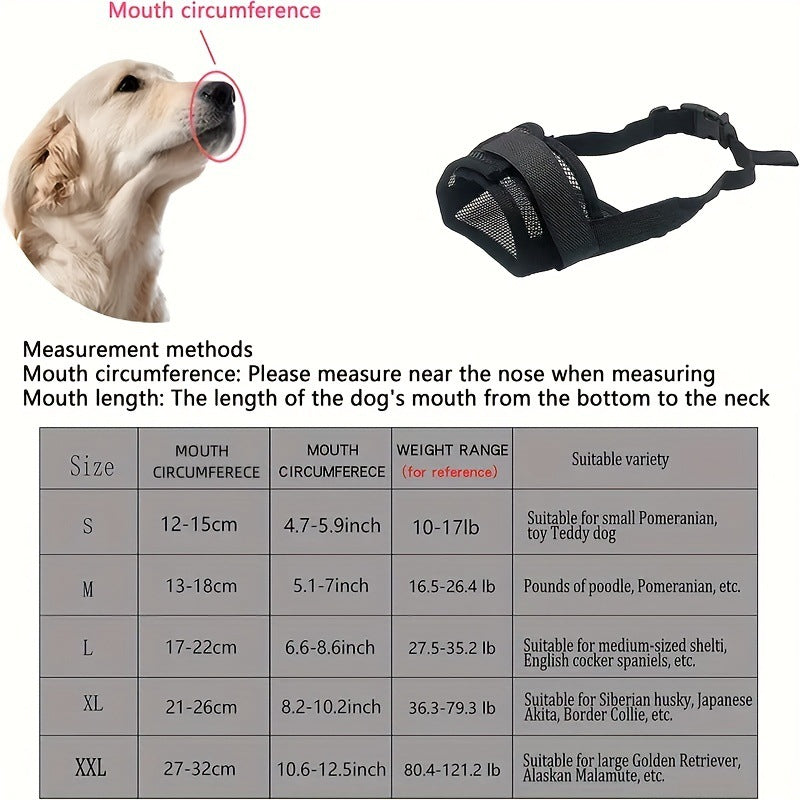 Dog mouth cover muzzle by CJdropshipping, anti-bite and anti-bark dog muzzle preventing biting, barking, and disorderly water drinking.