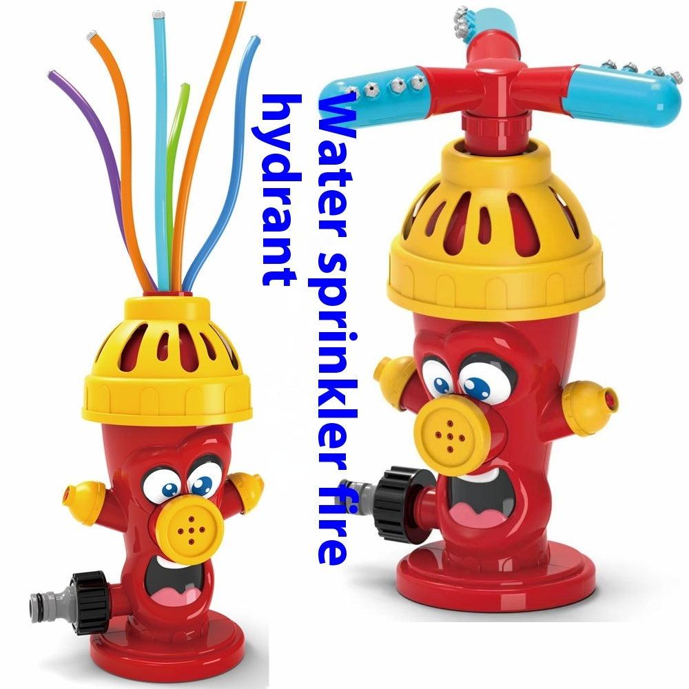 Colorful outdoor water sprinkler toy for kids, featuring cartoon design, perfect for summer garden play and baby bath fun.