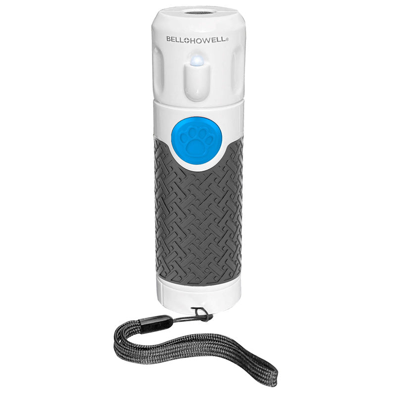 Handheld ultrasonic dog trainer by CJdropshipping with button and speaker for bark control and training.