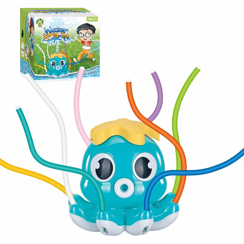 Colorful outdoor water sprinkler toy for kids, featuring a garden splash design, perfect for summer yard play and baby bath fun.