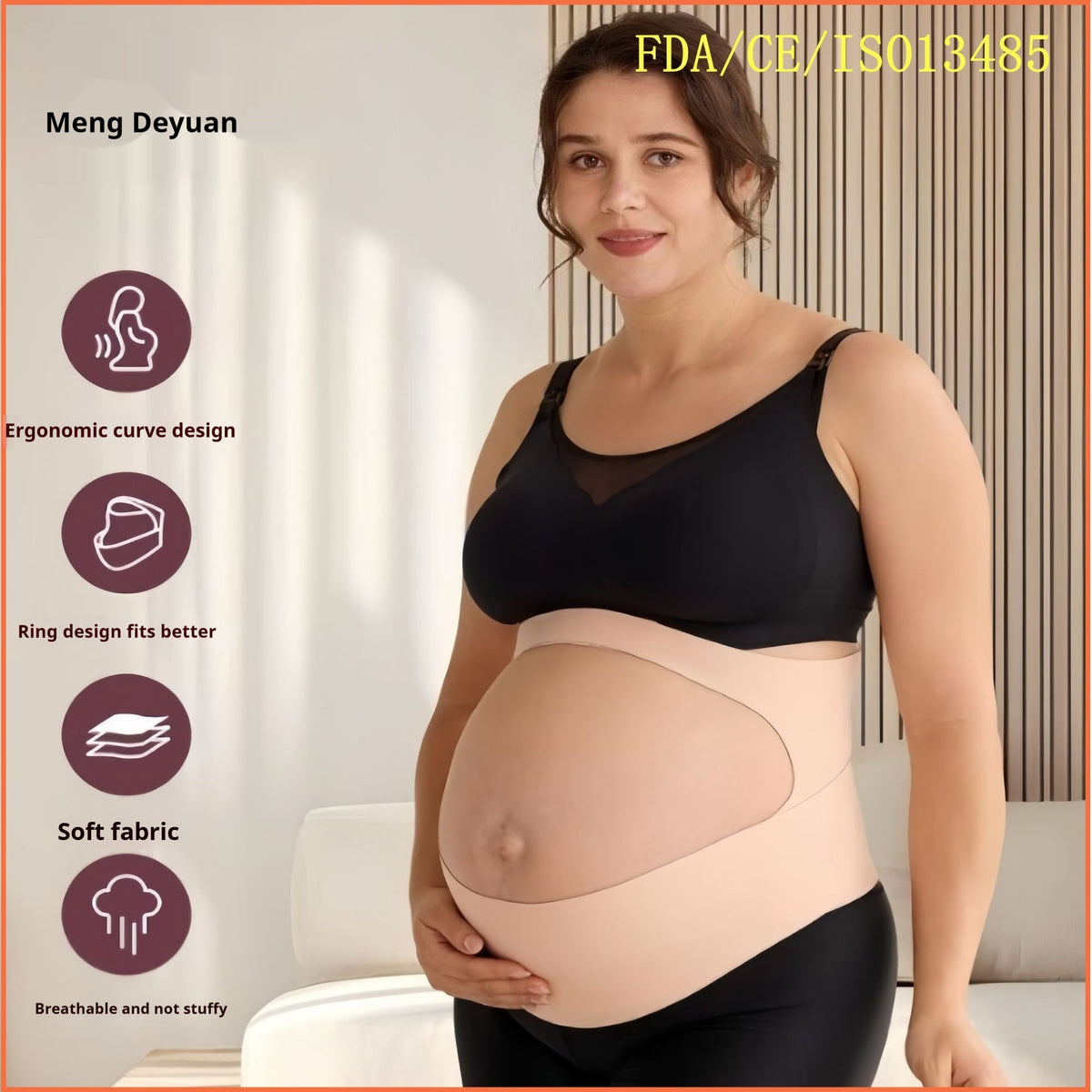 Pregnancy belly support belt for late pregnancy by CJdropshipping, breathable and slim-fitting abdominal belt for comfort.