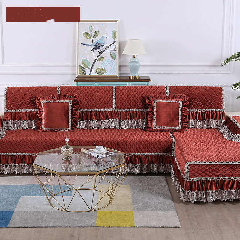 Gold Velvet Four Seasons Sofa Cover Cover Towel Back Towel Living Room Non-slip Fabric Cushion