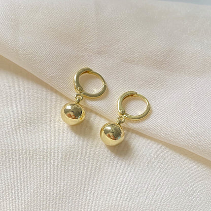 Simple And Popular Circle Metal Ball Earrings