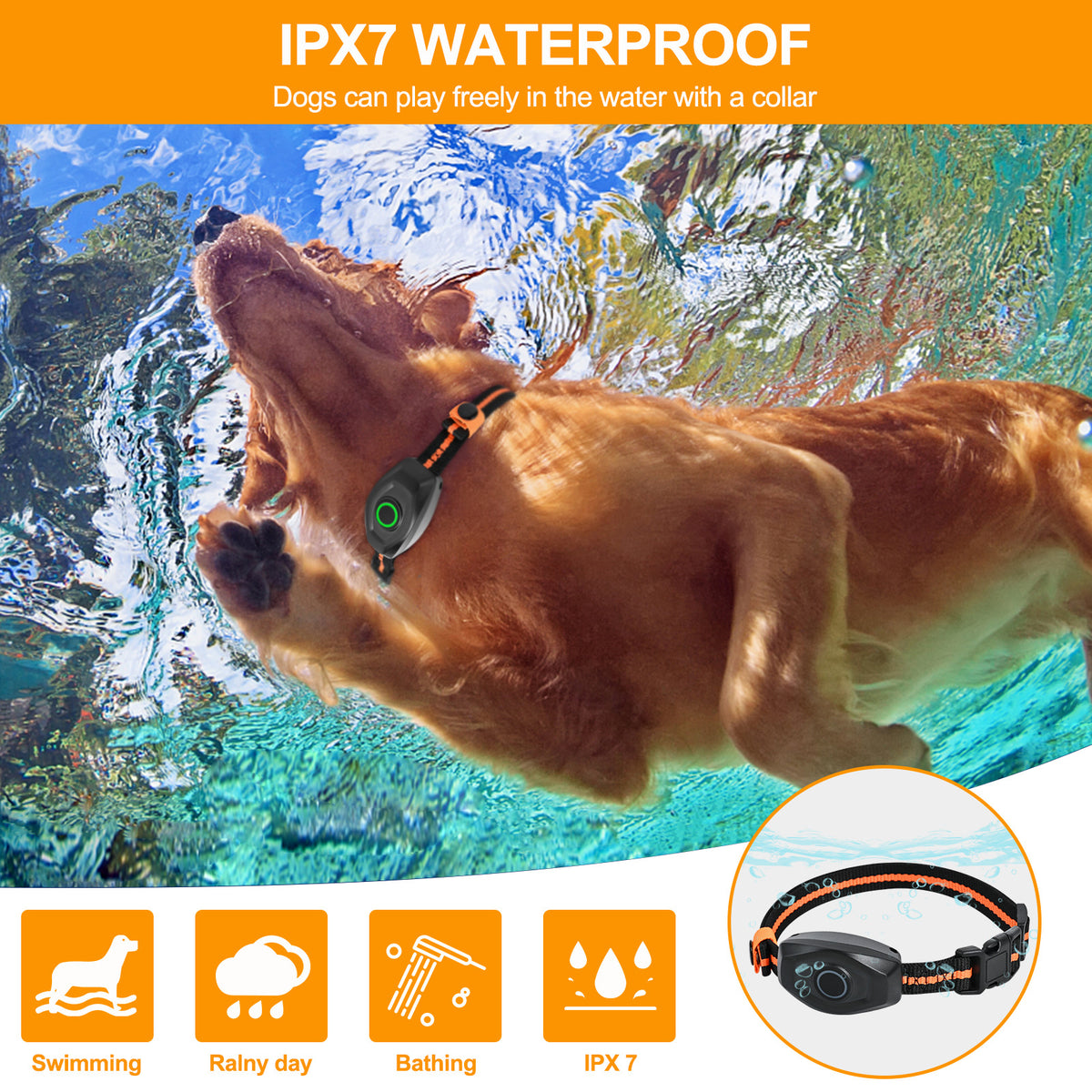 Electronic dog trainer collar with remote control, waterproof design, and bark stopper for effective dog training by CJdropshipping