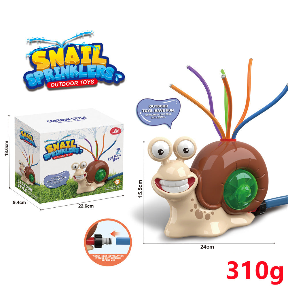 Colorful outdoor water sprinkler toy for kids, featuring cartoon design, ideal for summer yard play and baby bath fun.